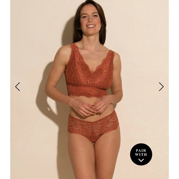 Cosabella - Pret A Porter Curvy Longline Bralette - XL - Sahara/Taaja Mango - Picture 3 of 10